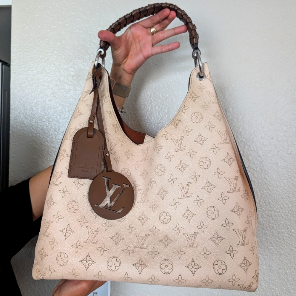 Louis Vuitton Cream and Brown Hobo Bag